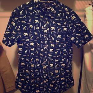 21 Men Animal Print Button Up